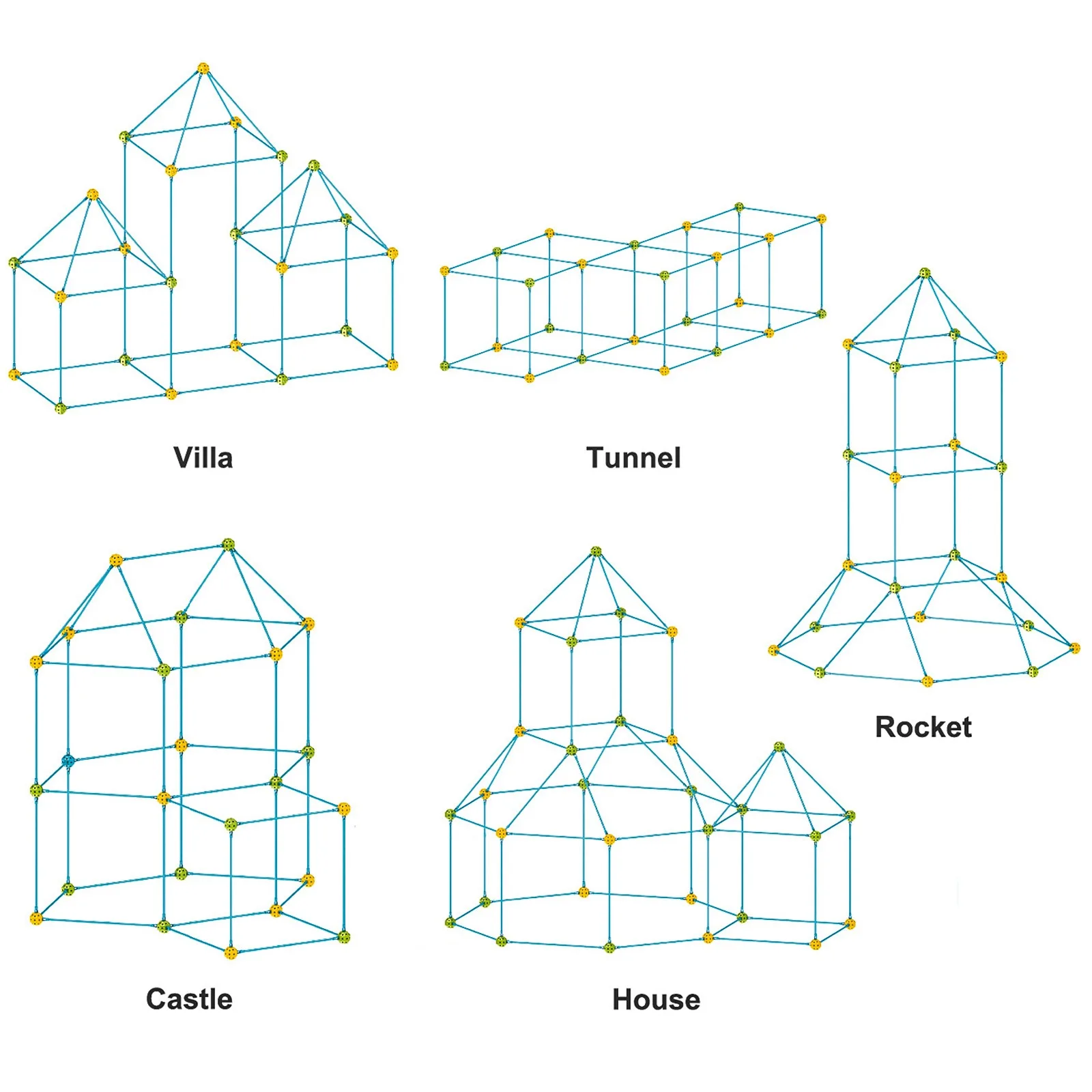 Castles Tunnels Kids Tent Play House Construction Fort Building Kit DIY Fortress Outdoor Sports Games Toys Set for Children Gift |