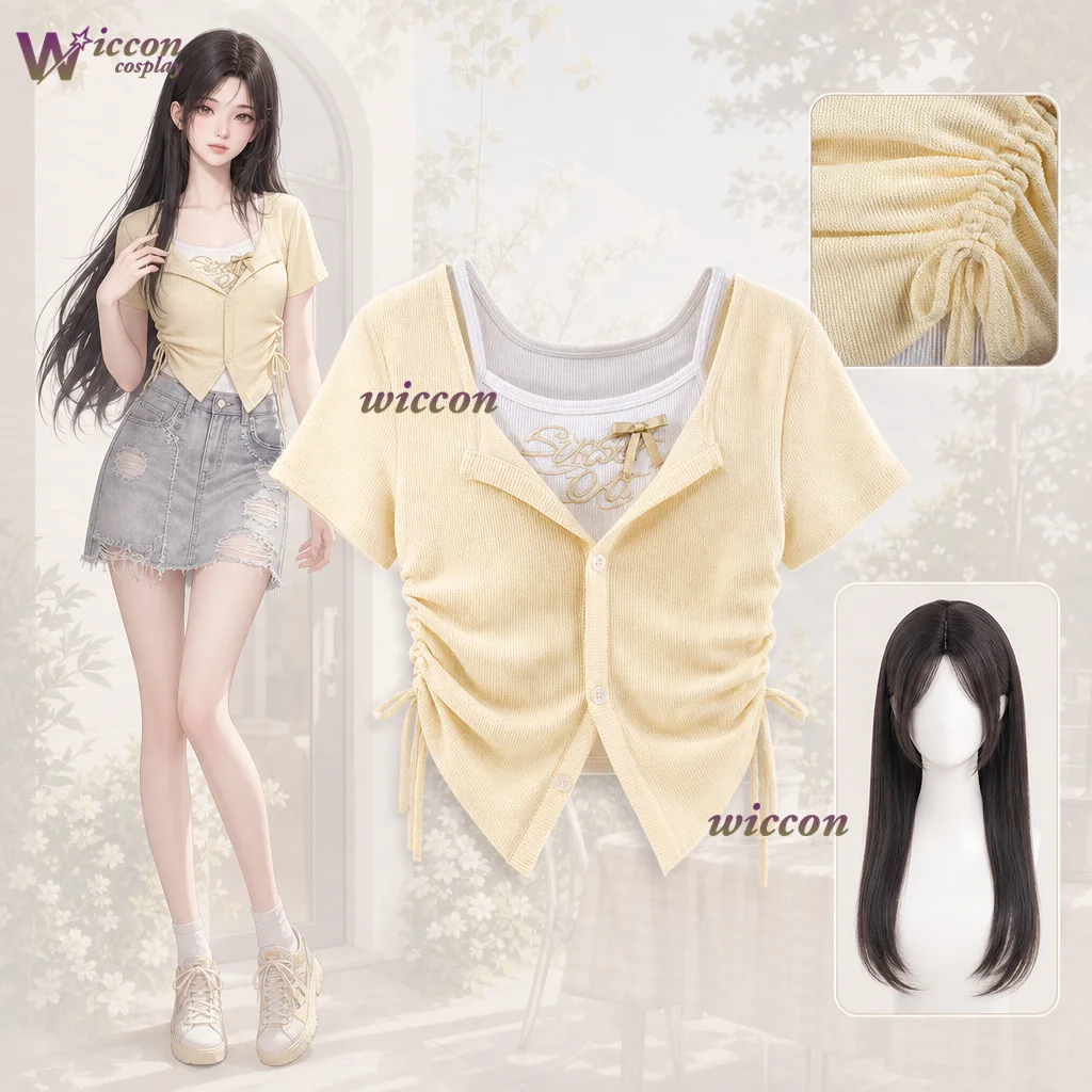 Фото Костюм для косплея Cos C COS Love And Deepspace MC Warm Afterglow: вязаное платье, майка и кардиган в стиле аниме, милый комплект Лолита №1