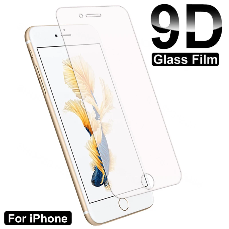 

9D Full Protection Glass For iPhone 7 8 6 6S Plus Transparent Screen Protector For iPhone 5 5C 5S SE 2020 Tempered Glass Film