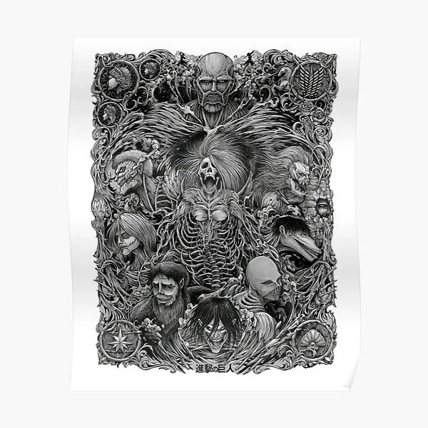 

Attack On Titan Season 4 The Nine Titans Poster Decor Funny Vintage Decoration Wall Mural Room Home Print Painting No Frame