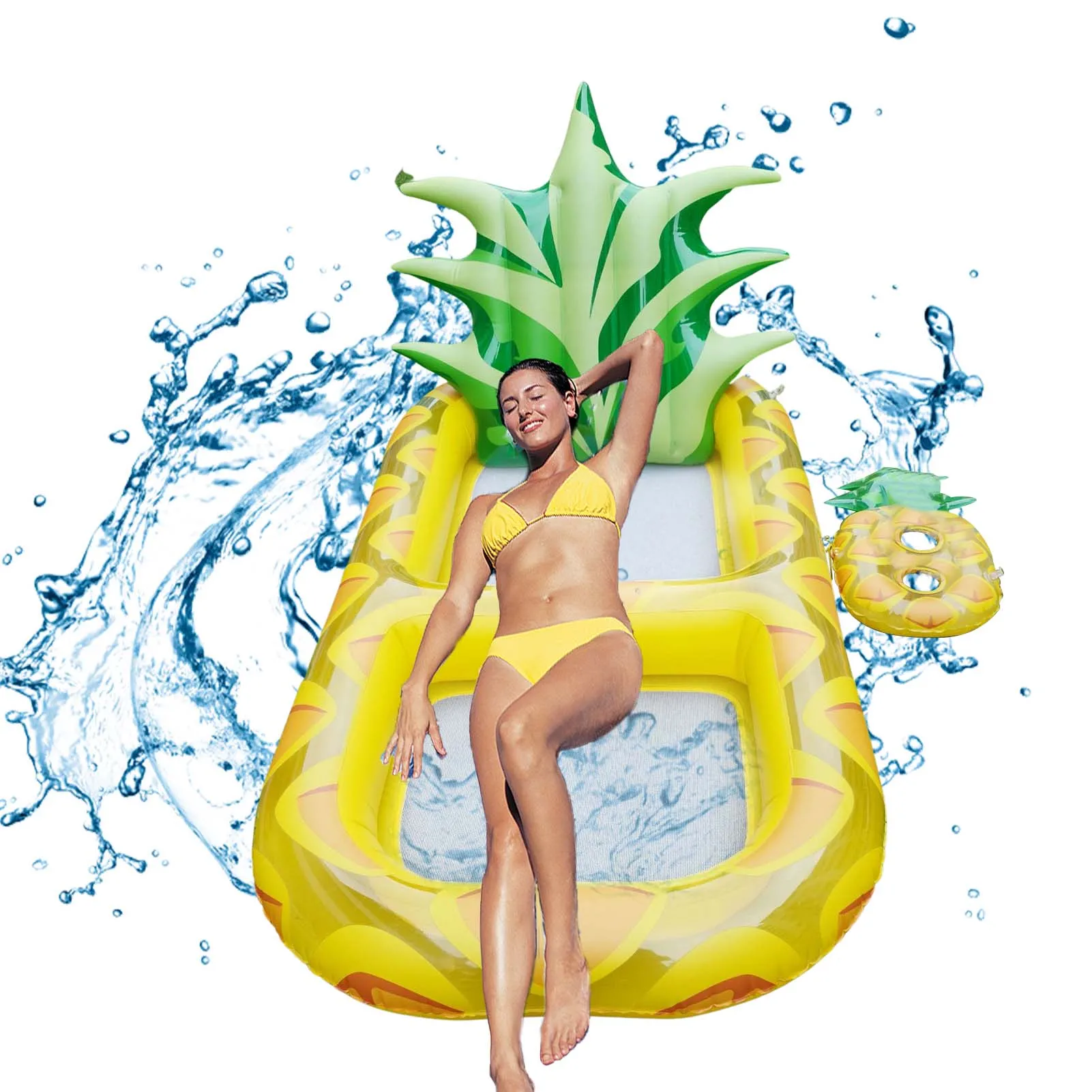 

Inflatable Pineapple Pool Float Inflatable Pineapple Floatie Pool Lounge Mattress Kids Adults Floatie Pool Lounger For Party