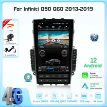 JEHUNG 12.1 inchFor Infiniti Q50 Q60 2013-2019 Android 12 Car multimedia player GPS CarPlay Radio 5G Navigation 360 camera 