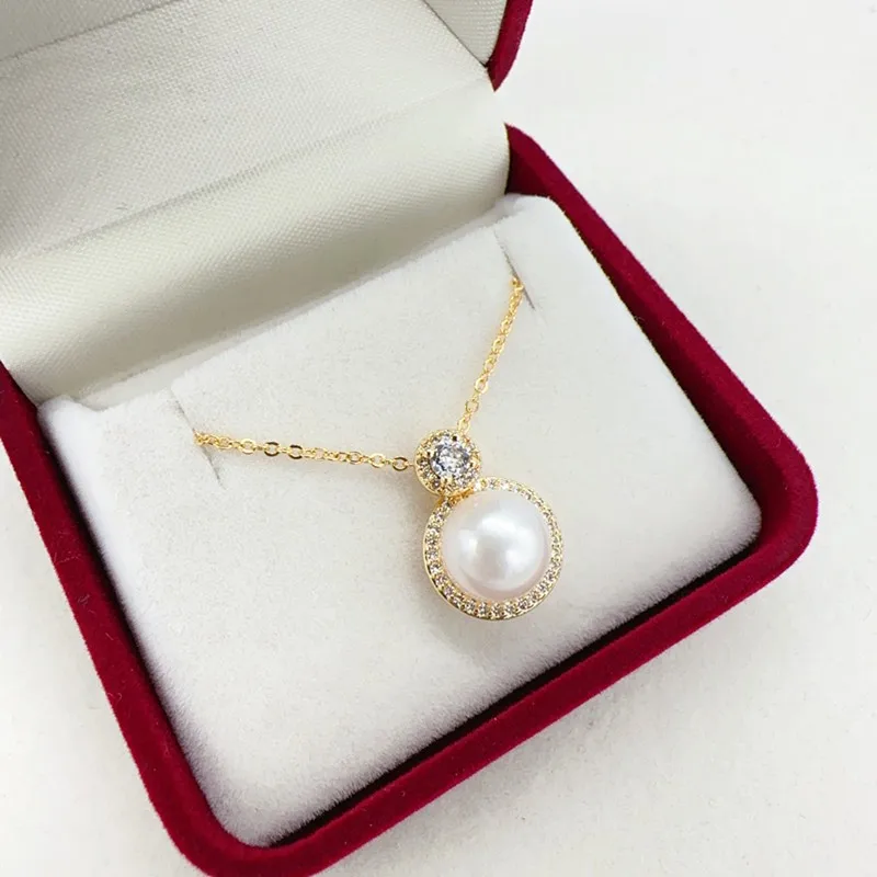 

New Princess Style Pearl Necklace Real Freshwater Pearl AAA Zircon Trendy Exquisite 14K Gold Filled Pendant For Women Jewelry