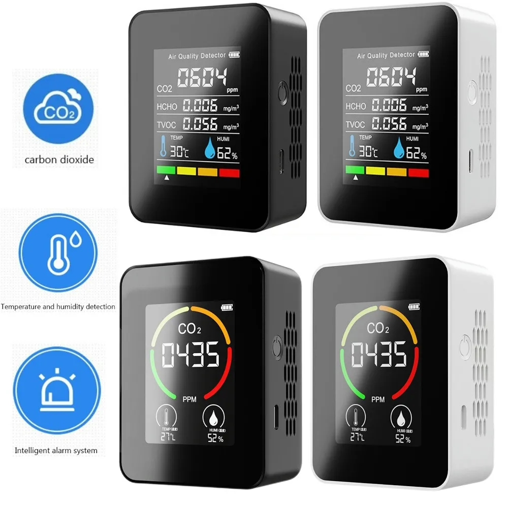 

CO2 Detector Portable Carbon Dioxide Detector Air Quality Temperature Humidity Fast Measurement Meter Fondant bakken Tool
