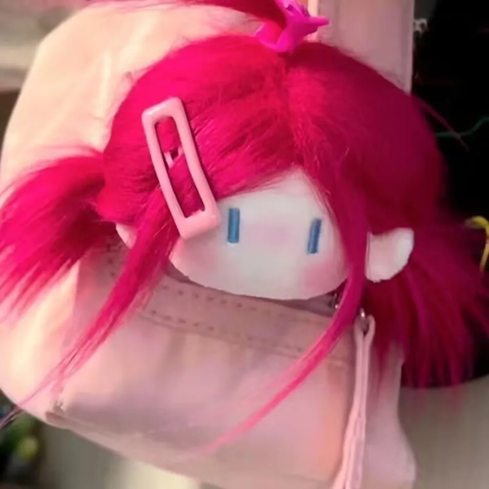 Брелок с головой куклы плюшевая кукла длинными волосами кулон кукла-ключ милая