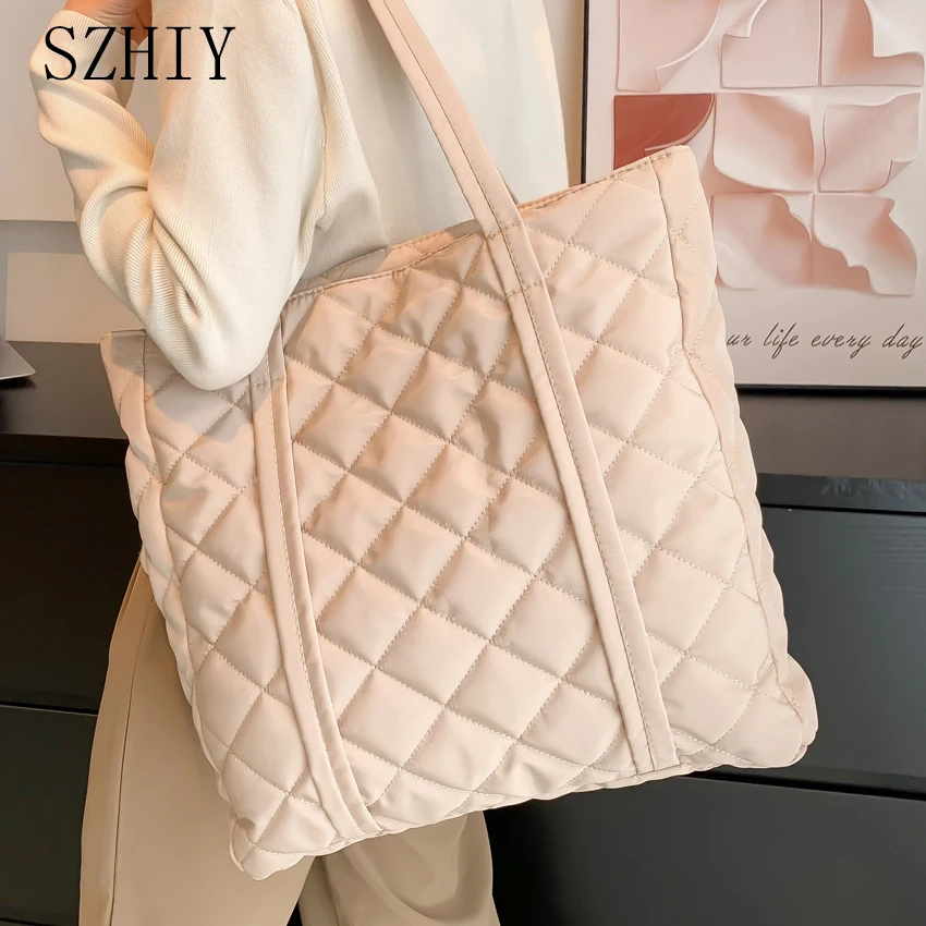 

Large Capacity Handbag Fashion Women Cotton Bag Luxury Designer Leisure Travel Shoulder Bag Office Soft Tote Borsa Con Tracolla