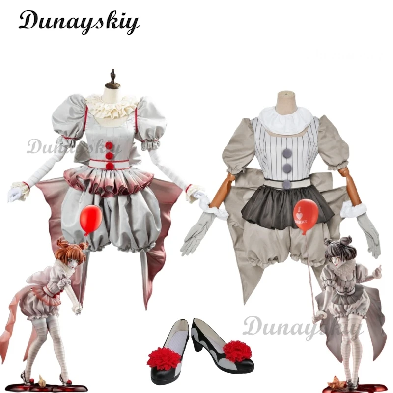 Костюм для косплея из фильма пеннивайз женское платье в стиле Хэллоуин страшная