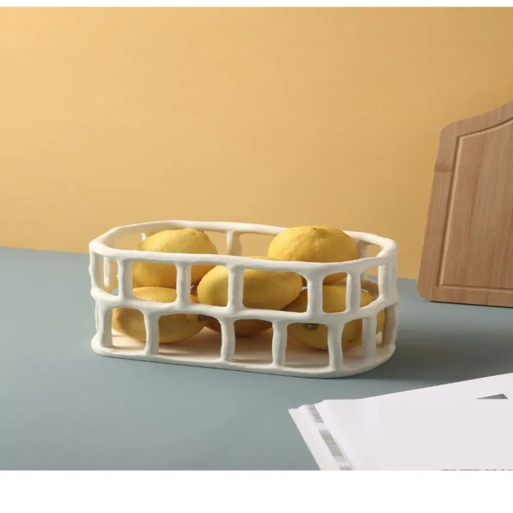 

Полый лоток для фруктов в минималистичном стиле, украшение для дома, настенная корзина для хранения