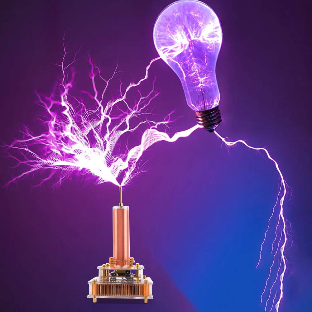 

DC8-32V Tesla Wireless Transmission US/EU Plug Plasma Speaker DIY Kits Wireless Lighting for Science Education