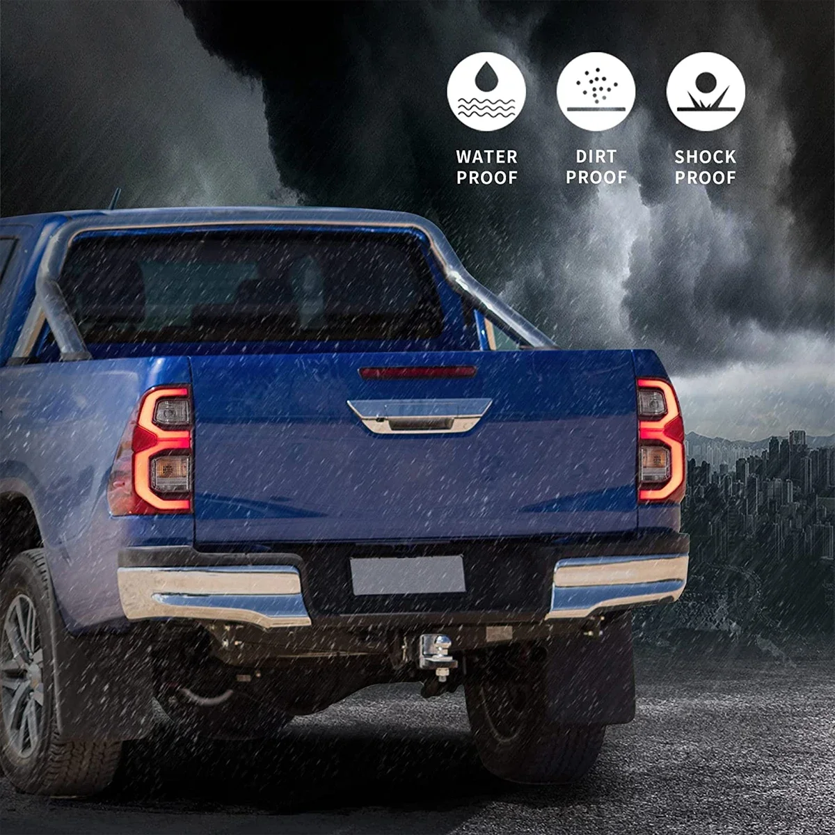 Светодиодный красный задний фонарь в сборе для Toyota Vigo / Hilux 2015-2020 Base Chasis двойная