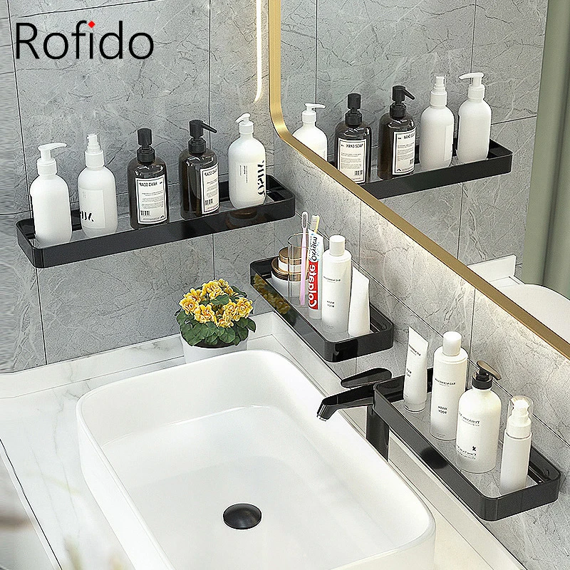 Стеклянная полка для ванной комнаты душевая органайзер духов и косметики