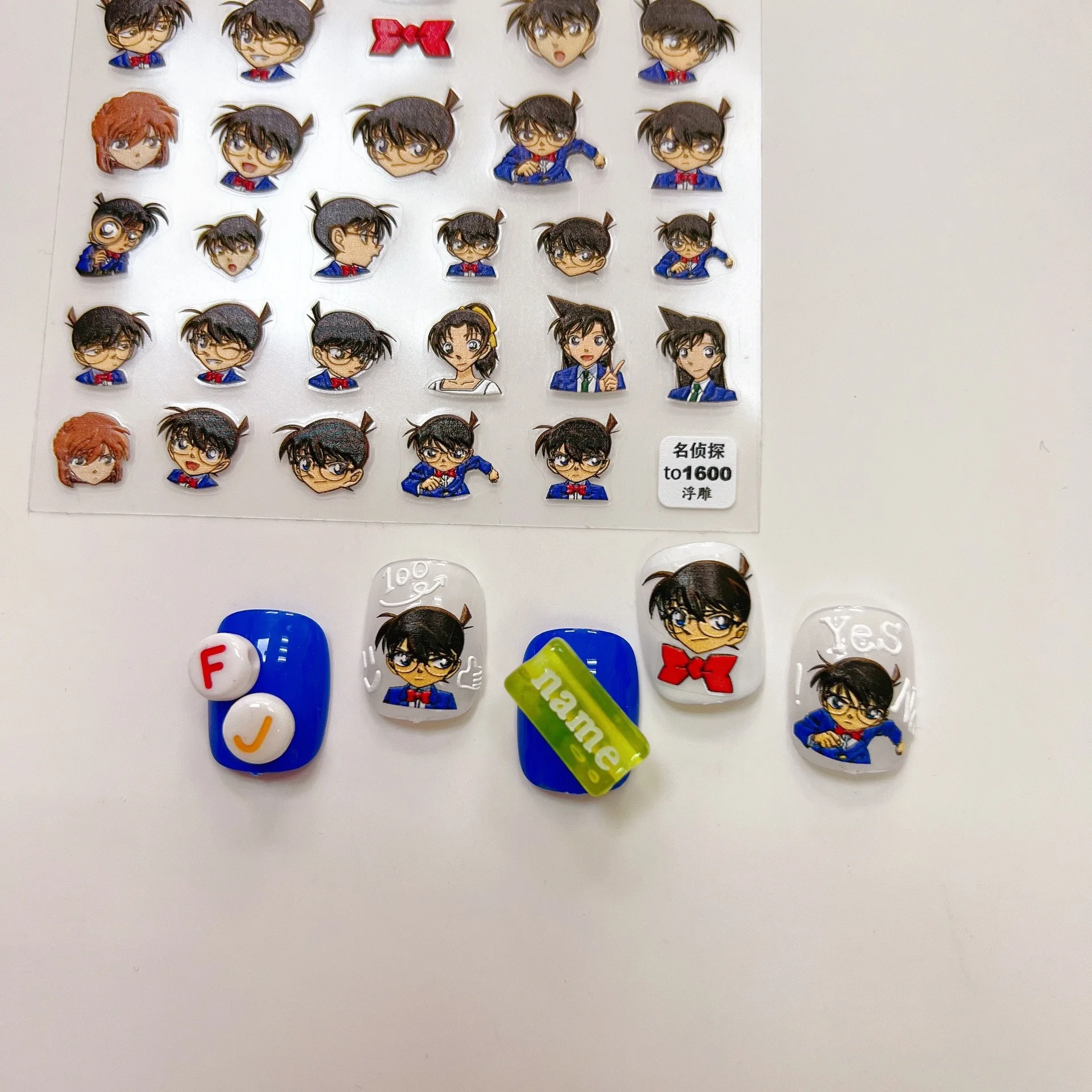 

Стикер для ногтей Detective Conan Half Body Аниме Chibi Otaku милый самоклеющийся дизайн ногтей простые Креативные аксессуары для маникюра