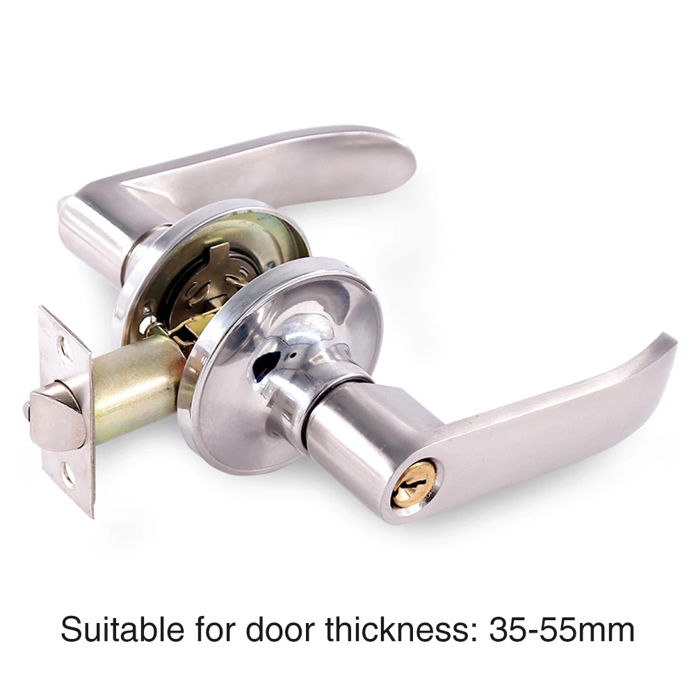 

Door Lock Passage Entry Stainless Steel Anti-Corrosion Handle Lever Tool Hardware Knob Ball Shape Indoor Home Use Rustproof