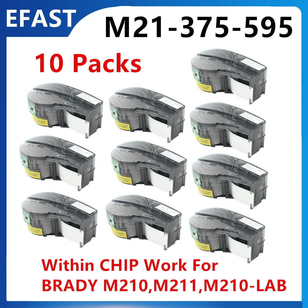 10 шт. новая версия M21-375-595 черная на белом ленте для маркировки Brady M210 M211 M210-LAB