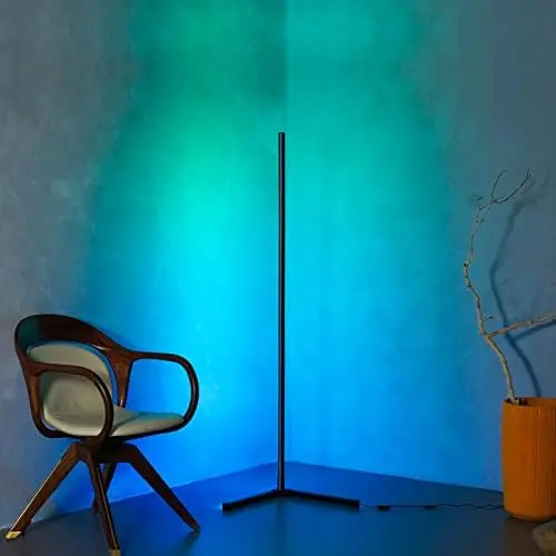 

Corner Floor Lamp for Living Room, 2 Pack, Lit Lamp LED, RGB Dream Color Changing Modern Mood Lighting, Bluetooth APP and Remote