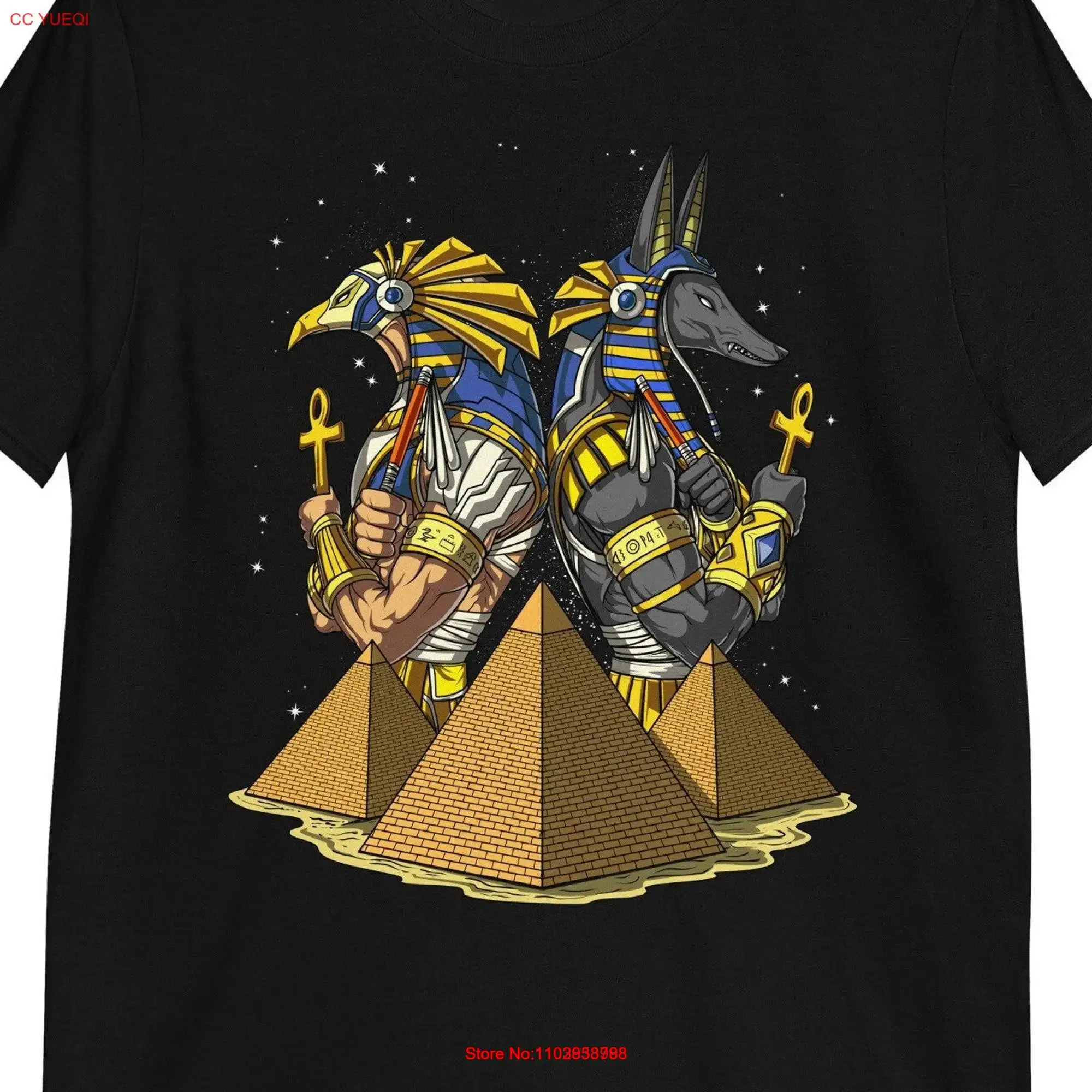 Футболка с богами египетской мифологии Анубис Глаз Гора Пирамиды Тее Одежда