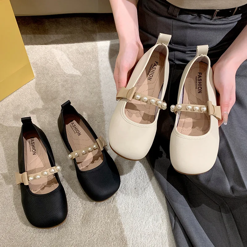 

Shallow Flat Shoes Female Basic PU Rubber Flat Shoes Female Shallow Rubber PU