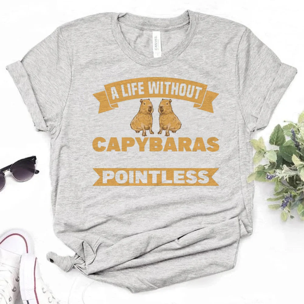 

capybara t shirt women Y2K streetwear summer tshirt girl designer manga anime clothing