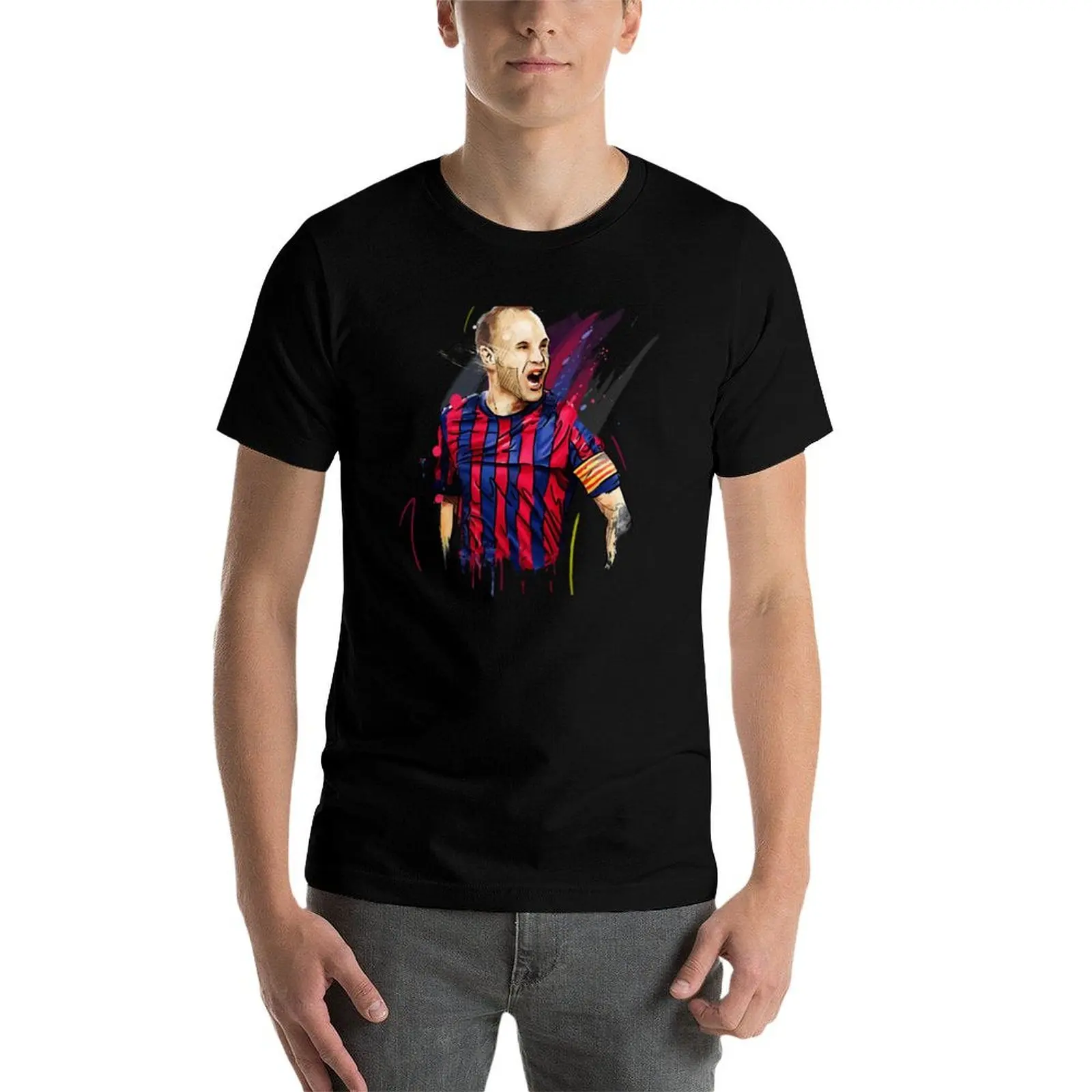 Фото Классическая футболка Iniesta с коротким рукавом для больших размеров №4