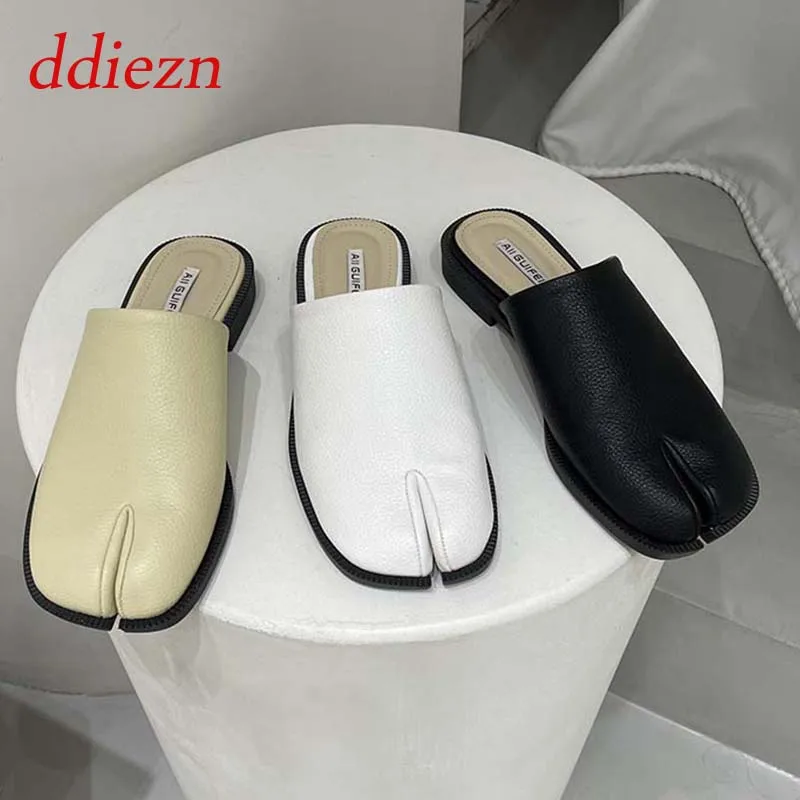 

Шлепанцы женские на низком каблуке, элегантные сандалии, круглый носок, Повседневная Уличная обувь, лето