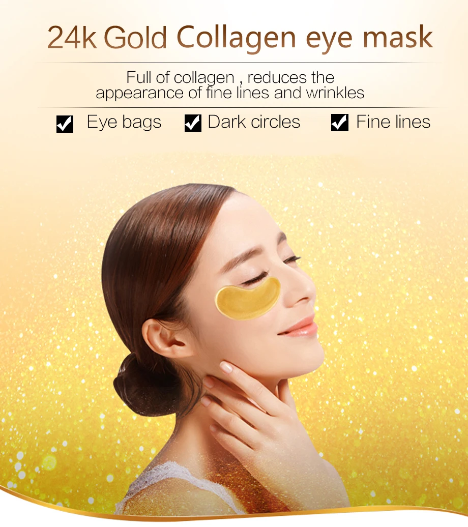 

60pc Collagen Eye Mask 24K Gold Eye Patch Seaweed Eye Dark Circles Anti-Puffiness Anti-Aging Moisturizing Eyes Mask Pad Comestic
