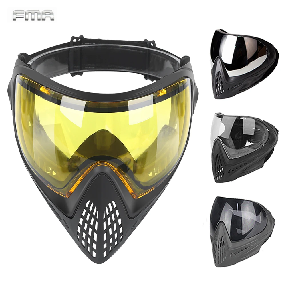 FMA F1 Full Face Mask with Single Layer Paintball Safety Protective Mask Anti-fog Goggle Mask Outdoor Tactical Airsoft Equipment