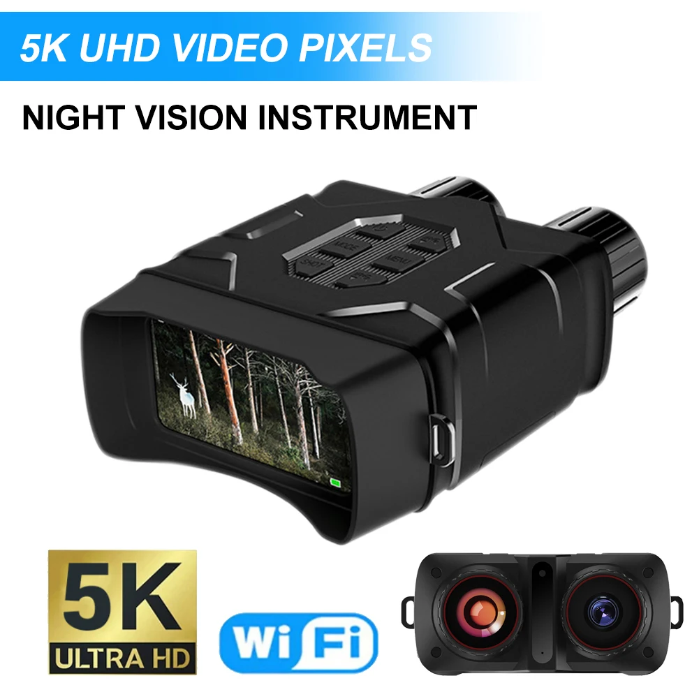 

Бинокль NV016, 4-дюймовый экран 5K UHD, функция ночного видения, Wi-Fi, 52 МП, 10X, цифровой зум, для охоты и кемпинга