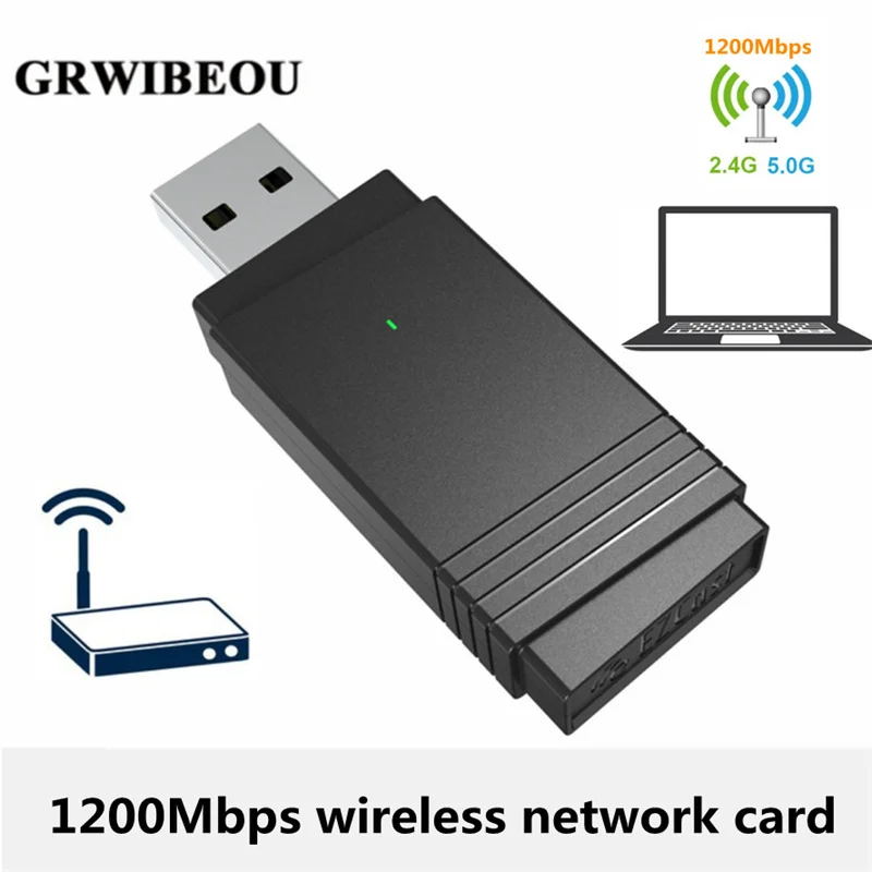 USB-адаптер GRWIBEOU 3 0 Wi-Fi 1200 Мбит/с 2 4 ГГц/5 8 ГГц Bluetooth 5 0/Wi-Fi |