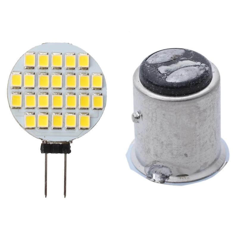 

2 Pcs LED Light Bulb: 1Pcs G4 Bulb Spot Lamp Bulb 24 LED Warm White & 1Pcs White 1157 22 SMD LED Light Bulb Tail Light