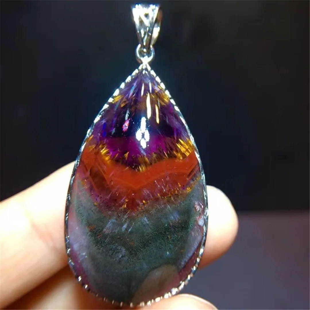 Натуральный ауралитовый 23 фиолетовый золотой рутилированный кварцевый кулон