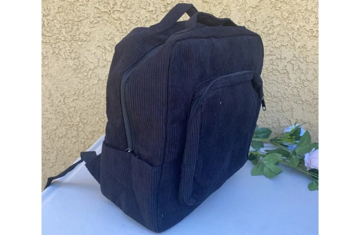

Corduroy Casual School Backpack Travel Bag DOM ET-045