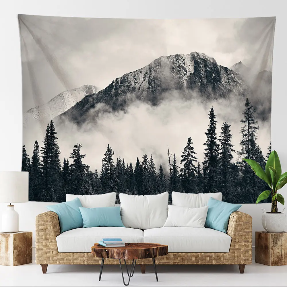 

Beautiful Forest Landscape Wall Hanging Tapestry Art Print Decorative Tapestry Living Room Bedroom Background Fabric tapiz