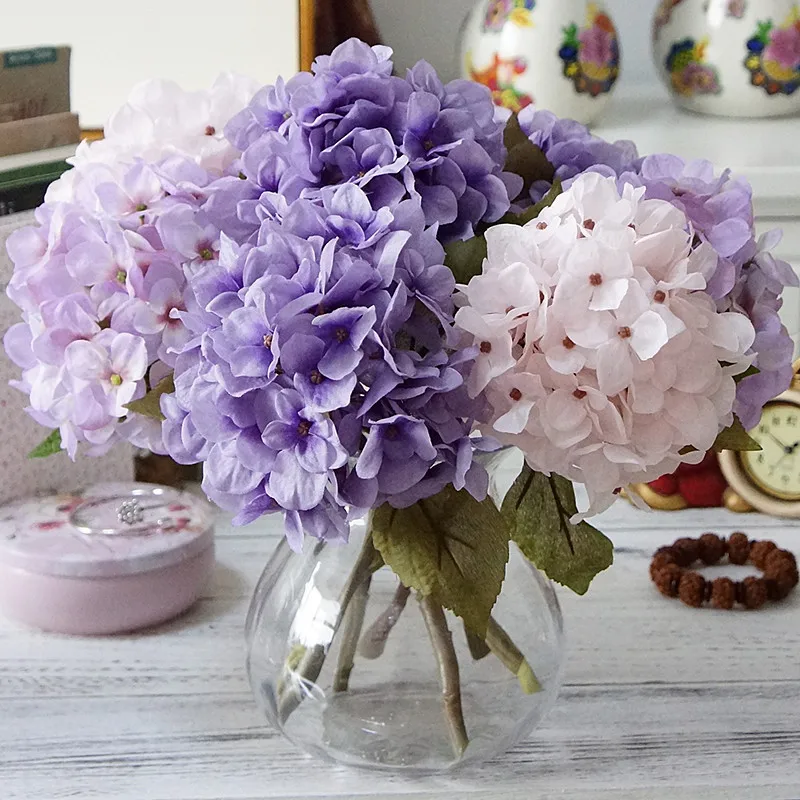 

Artificial Flowers Hydrangea Branch Home Wedding Decor Autum Silk Plastic Flower High Quality Fake Flower Party Room Decoration