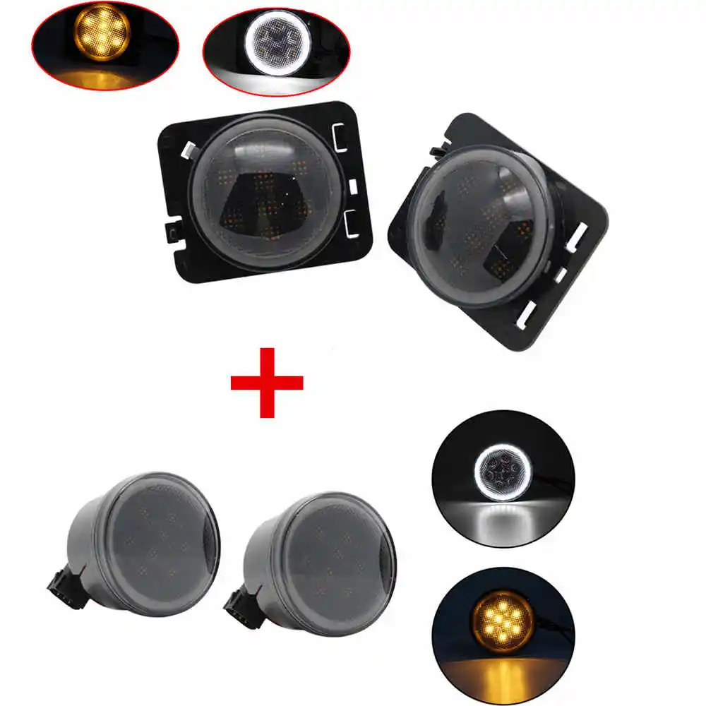 

Jeep Wrangler JK 2007-2017 Желтый Боковой Габаритный Фонарь DRLLED Передний Указатель Поворота В Сборе Для Безопасности Автом...