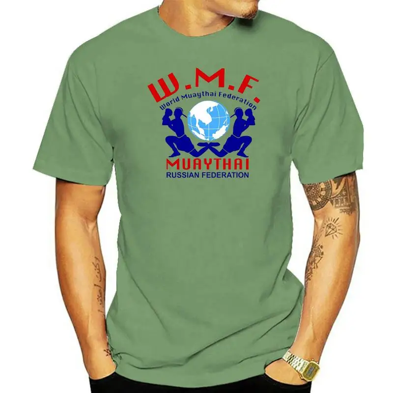 Новый WMF World Muaythai Federation Kick Boxing Logo Мужская белая футболка Размер Мультяшная унисекс