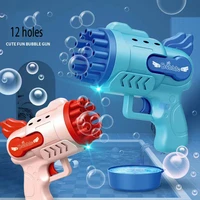 kids automatic 23 holes bubble gun toys summer soap water bubble machine 2 in 1 electric bubble machine for children gift toys