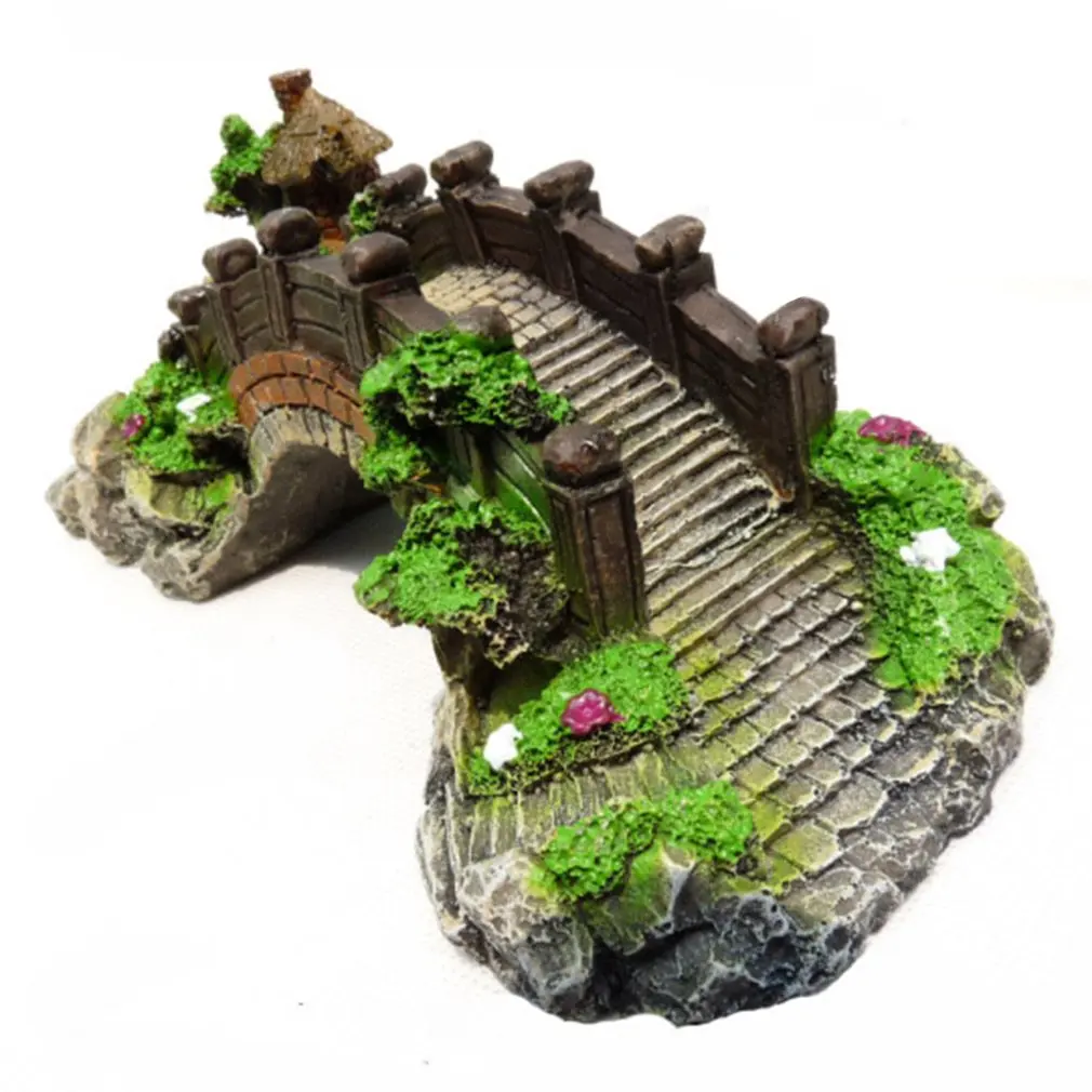 

Antique Aquarium Landscaping Decorative Bridge Aquarium Accessories Resin Bridge Turtle Climbing Platform Vintage Arch Bridge