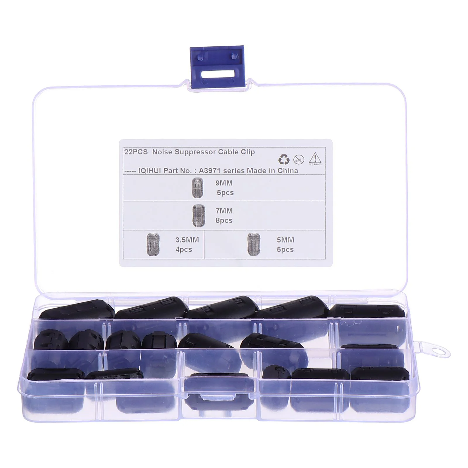 

22pcs Ferrite Core Cord Ring Choke Noise Suppressor Filter for Power Cord Cable