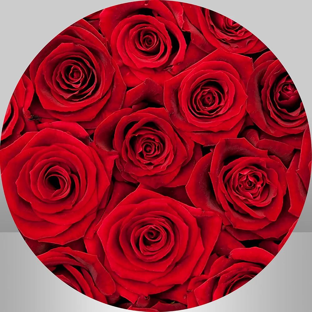 

Красная роза Свадебная вечеринка круглый фон Обложка День Святого Валентина фотобудка свадебный душ круглый фон фотобудка