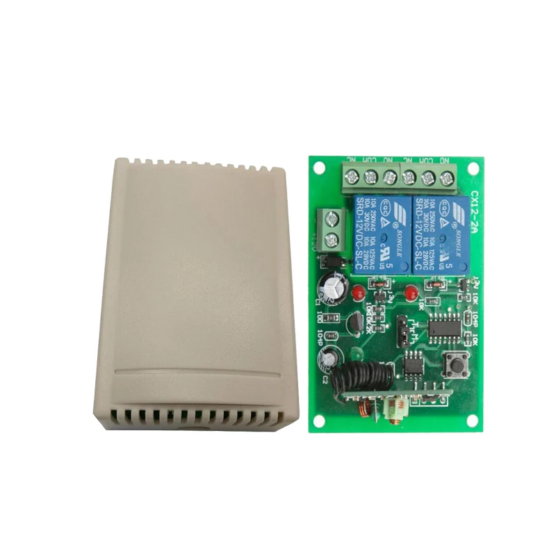 DC12V 24V 2-канальный мини беспроводной радиочастотный пульт дистанционного