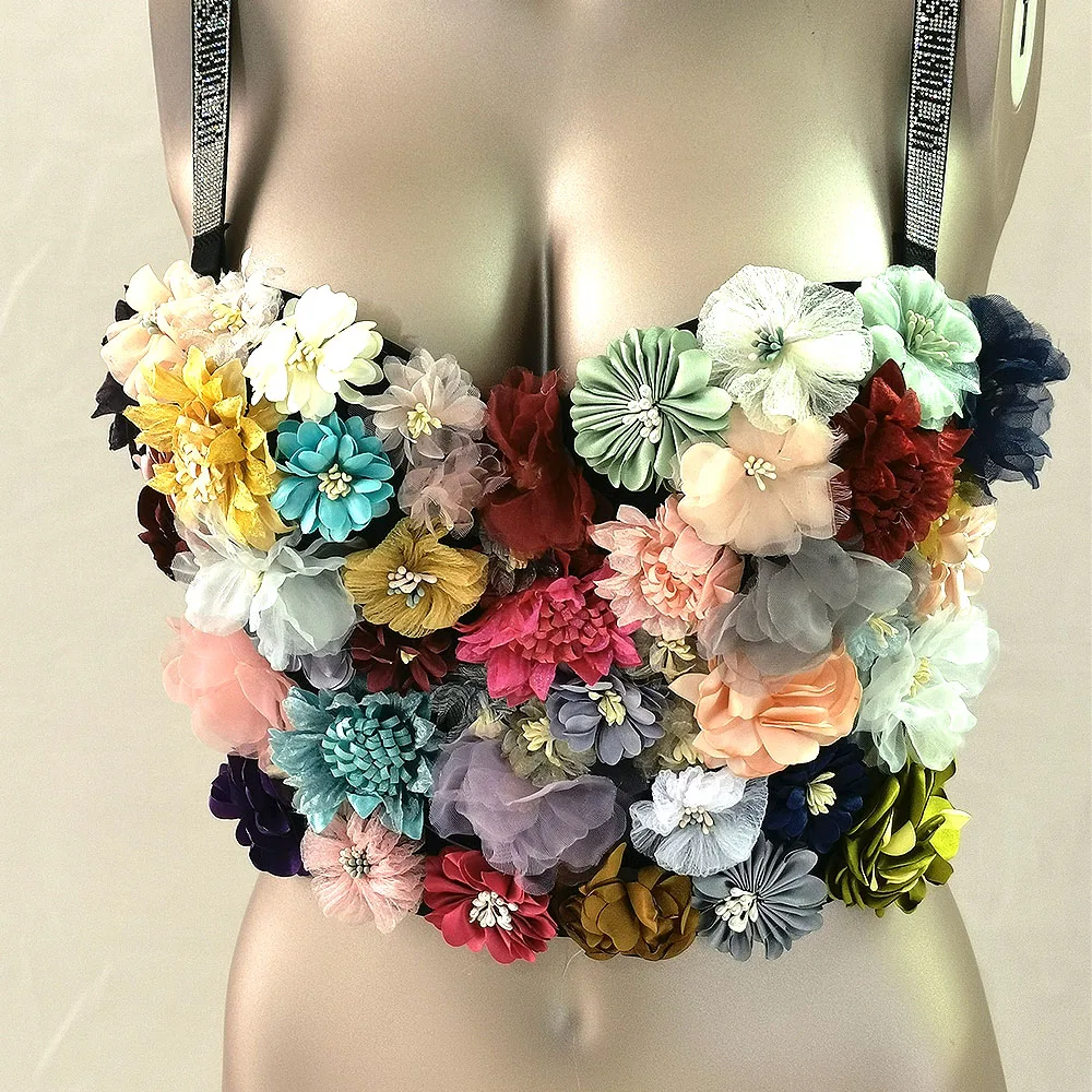 

2022 Women Bras Applique Floral Corselets Womens Bachelorette Bustier Bra Cropped Top Wedding Bralette Vest Sexy Corset Top