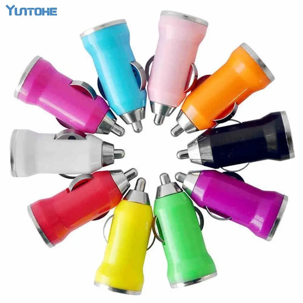 500pcs/lot For iphone 7 Universal Color Mini USB Car Charger for IPhone 6 Plus 5 IPod ITouch HTC Samsung Blackberry Auto Adapter