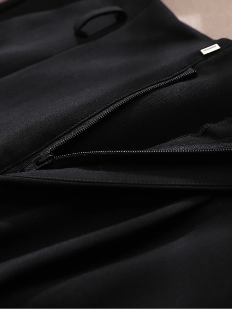 Vimly Black Suit Shorts for Women 2023 Summer Trousers Fashion High Waist Slim Waist Pleated Straight Wide Leg Casual Pants