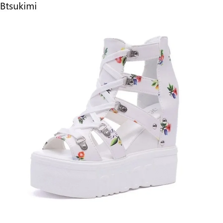 Новинка 2025 женские летние босоножки на высоком каблуке сандалии-гладиаторы