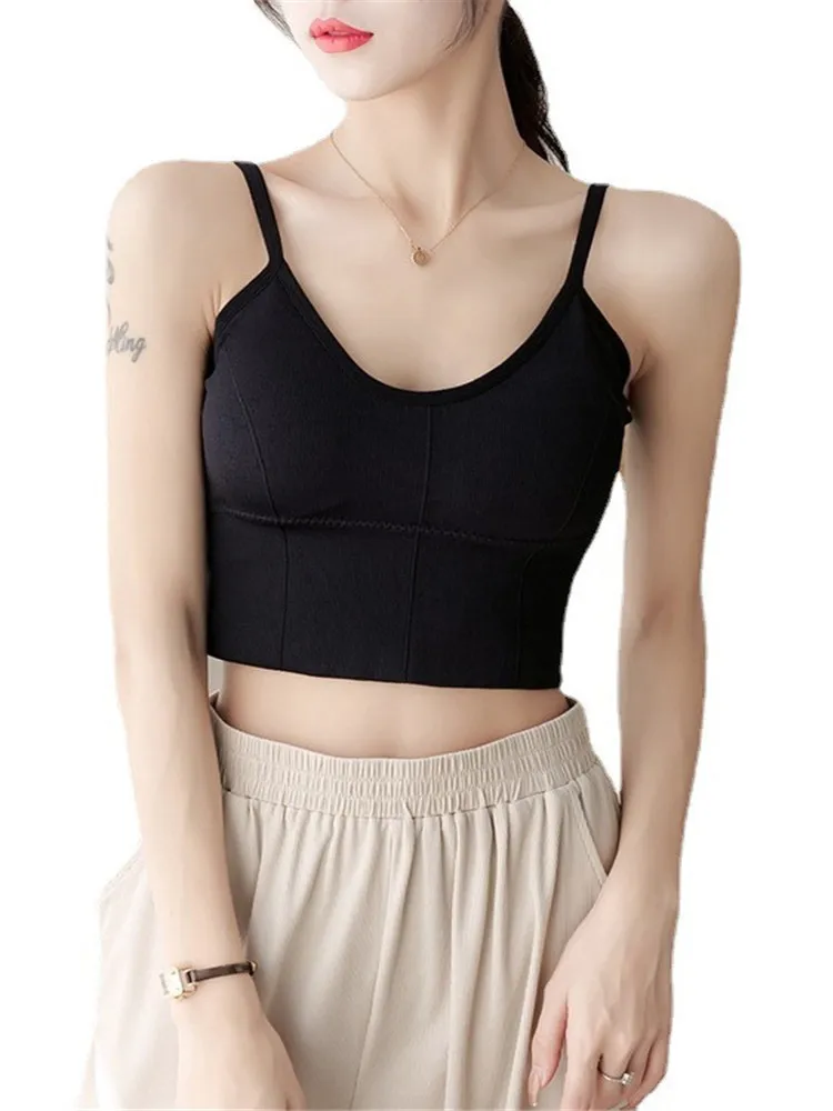 

Майка INDJXND женская с эффектом пуш-ап, укороченный топ, однотонное повседневное пикантное нижнее белье, модная одежда для вечерние