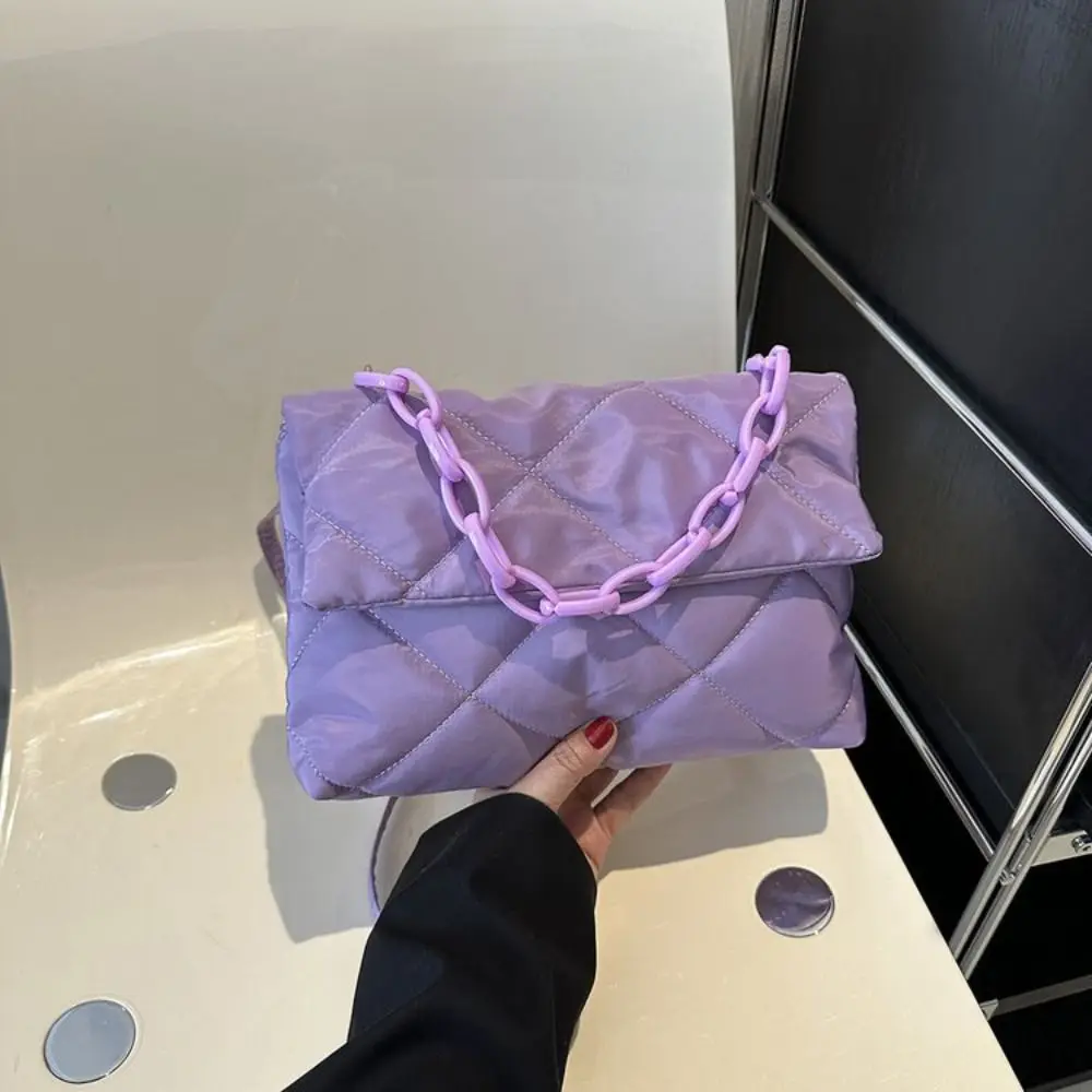 Хлопковая сумка через плечо Down Space в клетку с ромбами корейская на акриловой