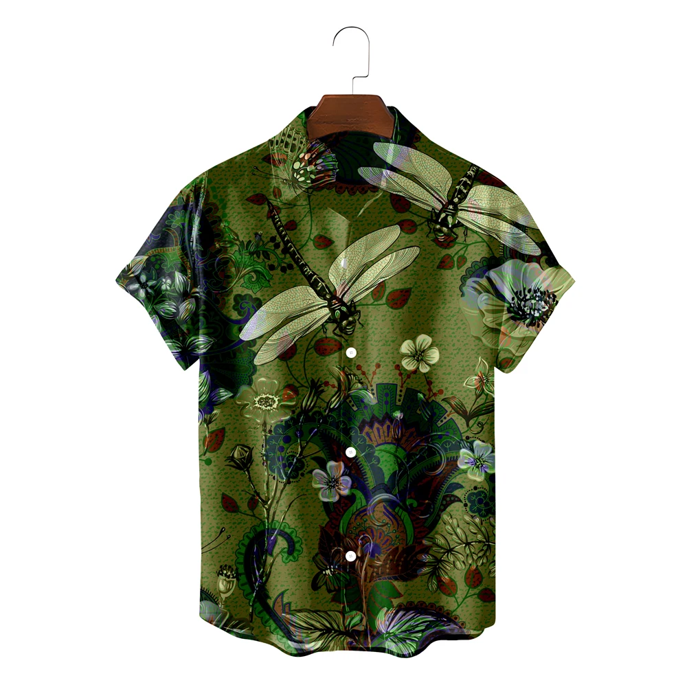 

Гавайская рубашка Aloha для мужчин, стильная пляжная сорочка с коротким рукавом и мультяшным принтом животных, одежда для отдыха и вечеринок, ...