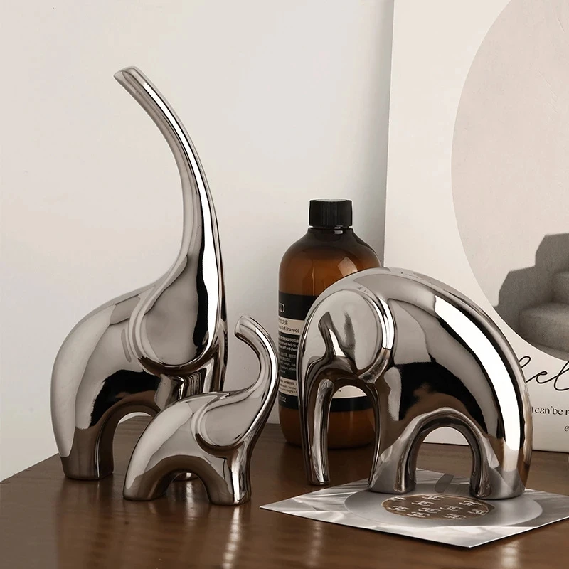 

Creative light luxury electroplating living room home wine cabinet TVcabinet auspicious elephant relocation decoration wholesale