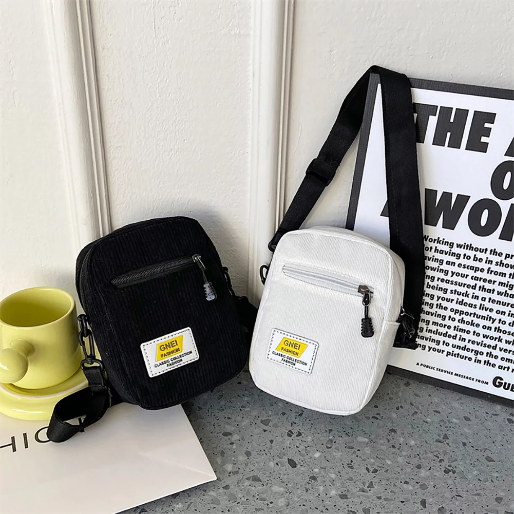 

Women Shoulder Bag Fashion Corduroy Zipper Messenger Bag Autumn Winter Multi-layer Street Shoulder Bag Subaxillary Handbags