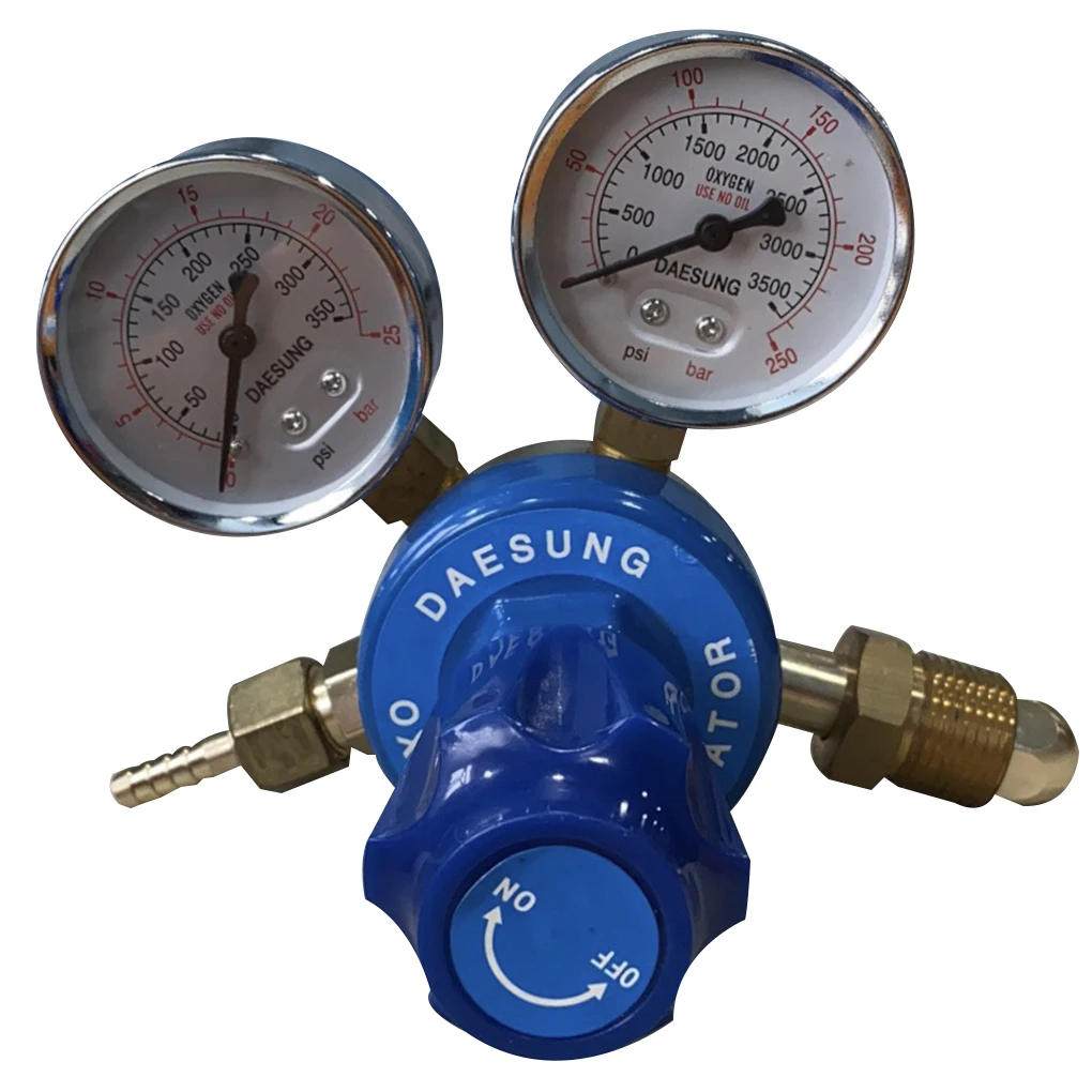 

Oxygen Pressure Reducer Brass Dual Gauge Pressure Regulator Welding Cutting Gas Flow Meter Reducing Guage Tool